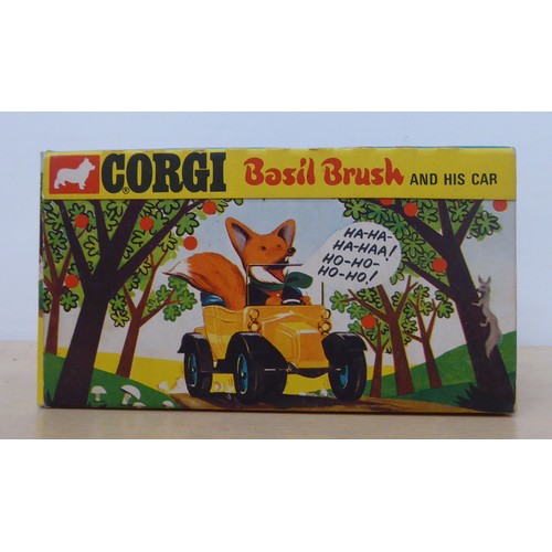 A Corgi model Basil Brush and his car boxed