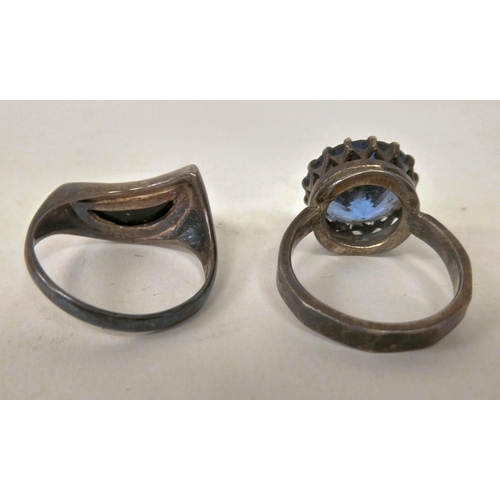 18 - Silver and white metal items of personal ornament: to include dress rings 