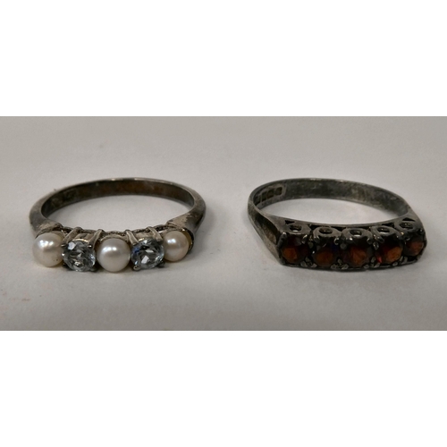 18 - Silver and white metal items of personal ornament: to include dress rings 