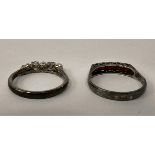 18 - Silver and white metal items of personal ornament: to include dress rings 