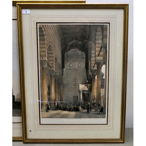 2 - Framed prints: to include two works after David Roberts - Cairo views  10