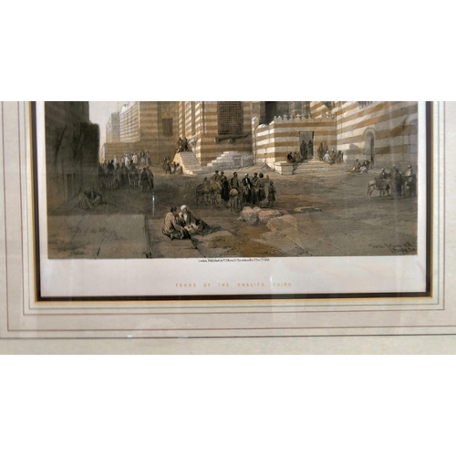 2 - Framed prints: to include two works after David Roberts - Cairo views  10