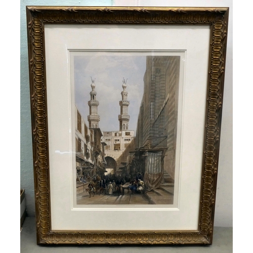 2 - Framed prints: to include two works after David Roberts - Cairo views  10