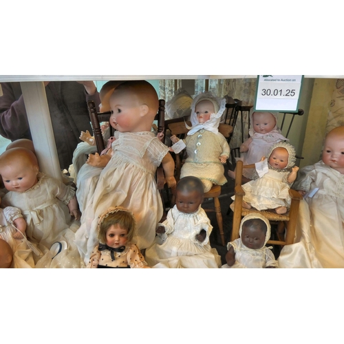 24 - Armand Marseille bisque head and other dolls  various sizes; and accessories