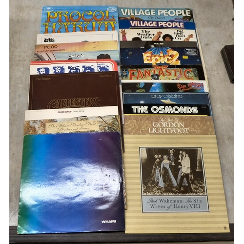 42 - Vinyl albums and 45rpm singles, mainly pop: to include 'Village People'; 'Hollies'; 'Carpenters'; 'S... 