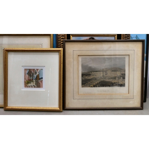 7 - Framed pictures and prints, mixed subjects: to include European scenes  2