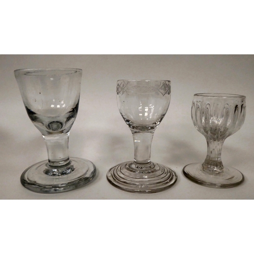 13 - Six late 18thC cordial glasses with variously patterned stems  3