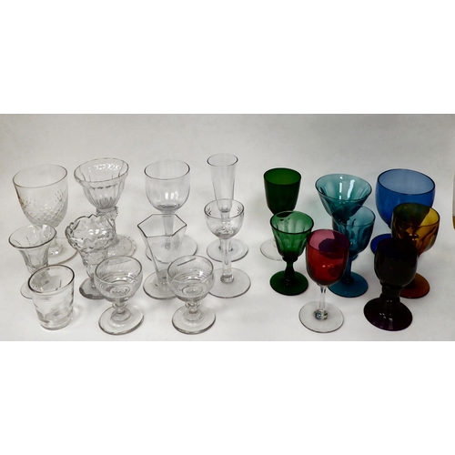 14 - 18th and 19thC drinking glasses: to include an ale flute