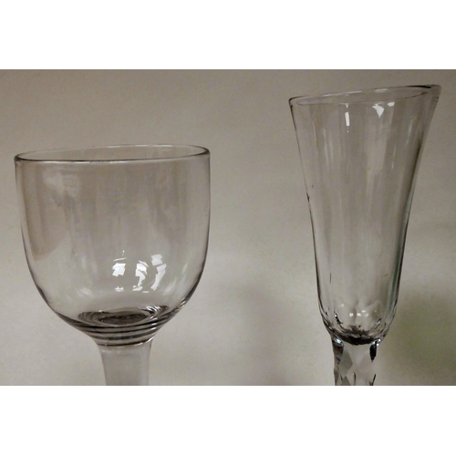 14 - 18th and 19thC drinking glasses: to include an ale flute