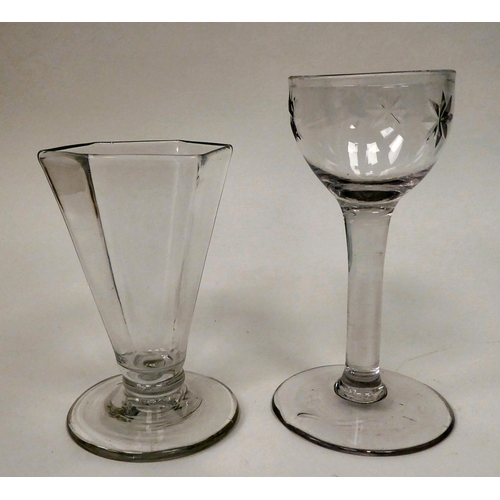 14 - 18th and 19thC drinking glasses: to include an ale flute