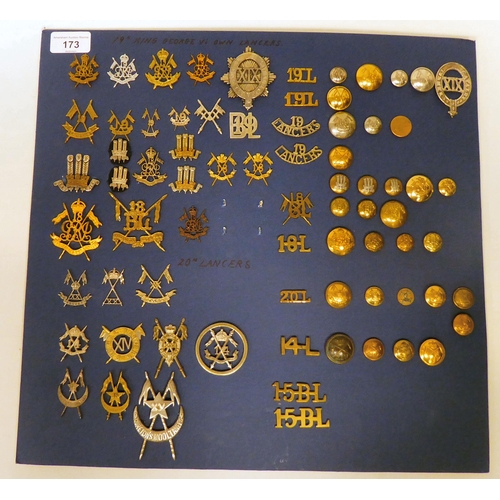 173 - British military badges and insignia, some copies: to include Indian Cavalry(Please Note: this lot i... 