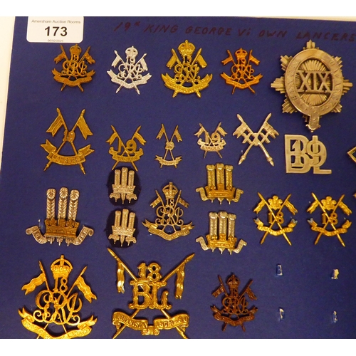 173 - British military badges and insignia, some copies: to include Indian Cavalry(Please Note: this lot i... 