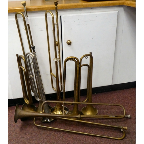 184 - Eight various German military trumpets(Please Note: this lot is subject to the statement made in the... 