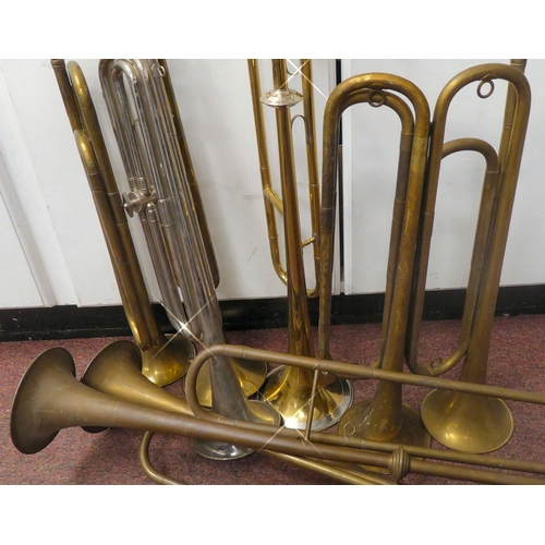 184 - Eight various German military trumpets(Please Note: this lot is subject to the statement made in the... 