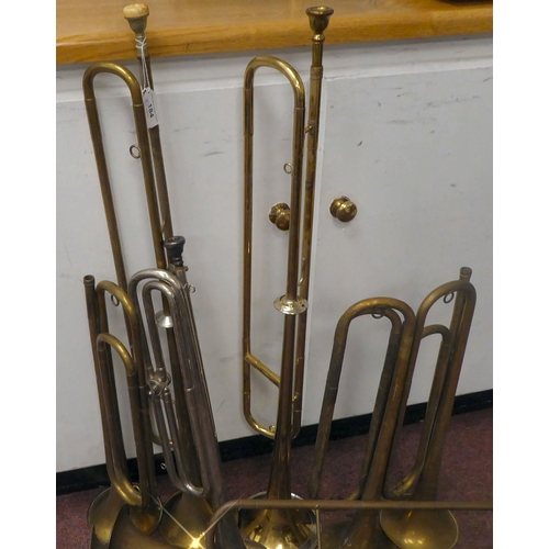 184 - Eight various German military trumpets(Please Note: this lot is subject to the statement made in the... 