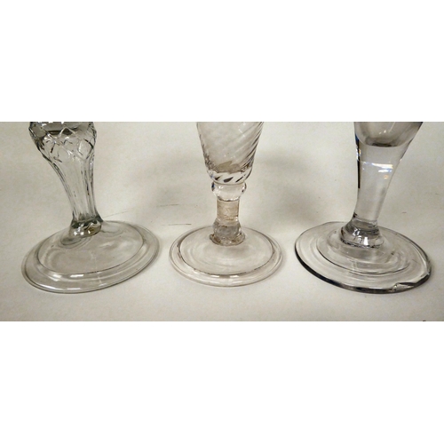 2 - Three late 18th/early 19thC ale flutes  5