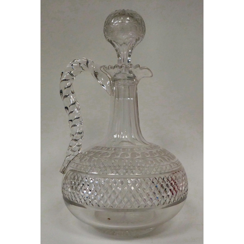 30 - Glassware: to include an early 20thC decanter and stopper with wheel engraved rose bush ornament&nbs... 