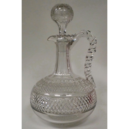 30 - Glassware: to include an early 20thC decanter and stopper with wheel engraved rose bush ornament&nbs... 