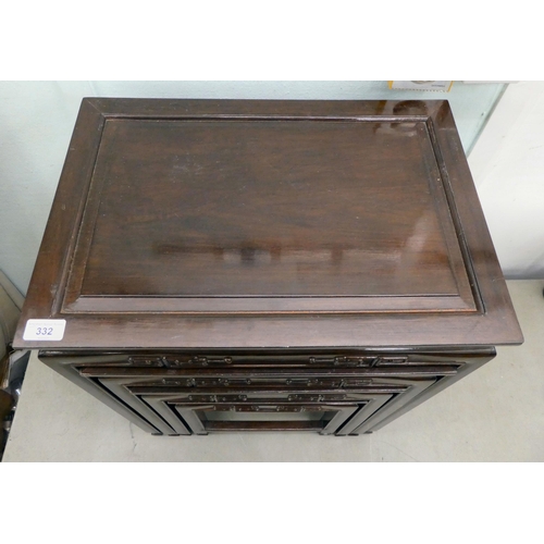 332 - A modern nesting set of four Chinese rosewood tables, raised on square, tapered legs  largest 2... 