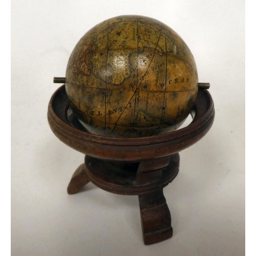 334 - An early 19thC JG Klinger miniature terrestrial globe  1.5