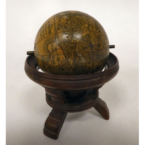 334 - An early 19thC JG Klinger miniature terrestrial globe  1.5