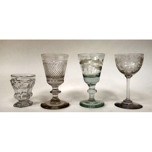 35 - 19thC glassware: to include a clear penny lick  4