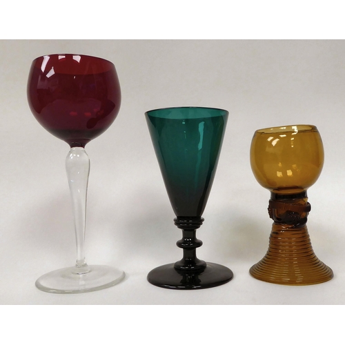 35 - 19thC glassware: to include a clear penny lick  4