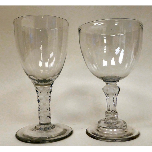 4 - Two similar early 19thC glass rummers, each with a faceted stem  7