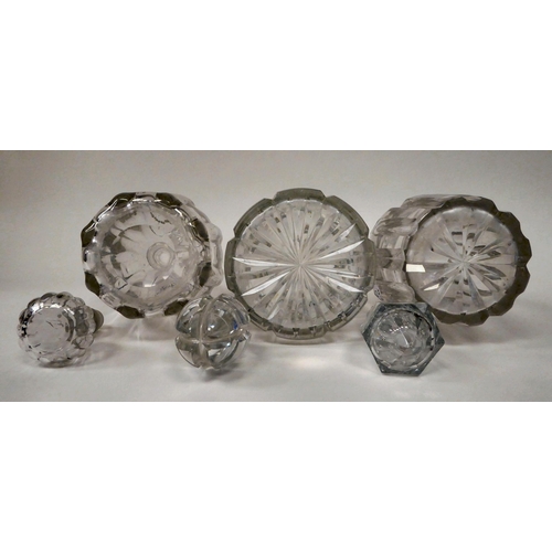 50 - Glassware: to include a late Victorian decanter and stopper with slice cut decoration  11.5