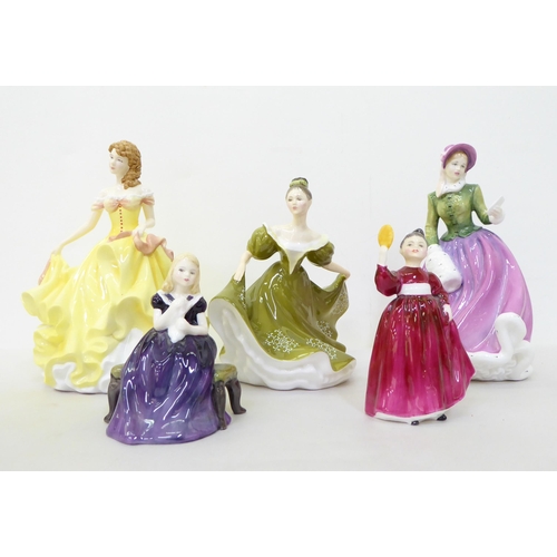 103 - Five Royal Doulton china figures: to include 'Specially For You'  HN4232  9