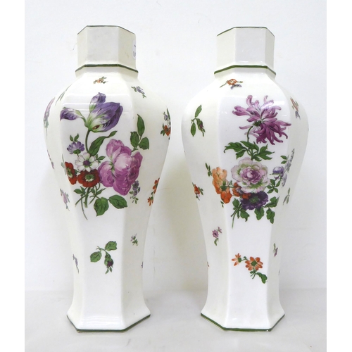 107 - Victorian and later ceramics: to include a pair of Royal Doulton china vases of tapered, hexagonal f... 