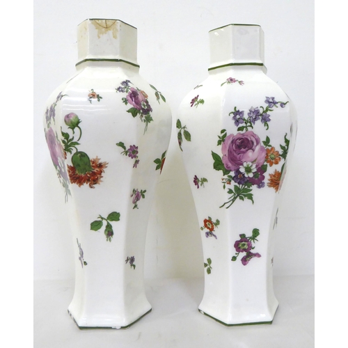 107 - Victorian and later ceramics: to include a pair of Royal Doulton china vases of tapered, hexagonal f... 