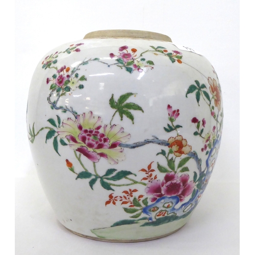 111 - 18th, 19th & 20thC Chinese ceramics: to include a circa 1860 porcelain vase of bulbous form, dec... 