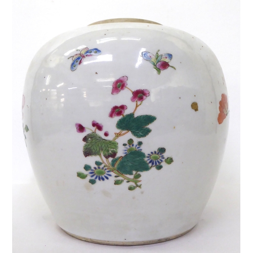 111 - 18th, 19th & 20thC Chinese ceramics: to include a circa 1860 porcelain vase of bulbous form, dec... 