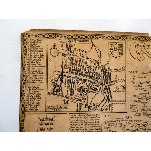 112 - A 17thC John Speed county map, 'Hantshire'  15