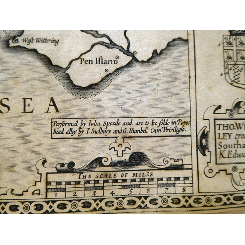 112 - A 17thC John Speed county map, 'Hantshire'  15