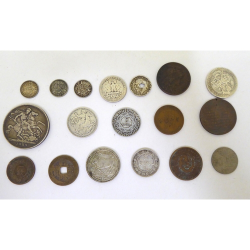 114 - Uncollated coins: to include a Victorian silver crown 1889 