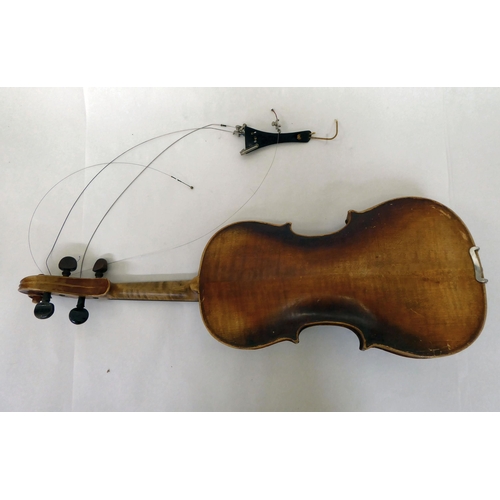 118 - An early 20thC violin with an inlaid purfled edge and two piece back  13