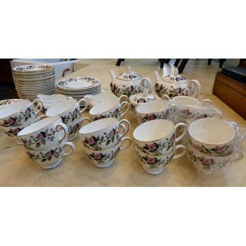 16 - Wedgwood bone china Hathaway Rose pattern teaware