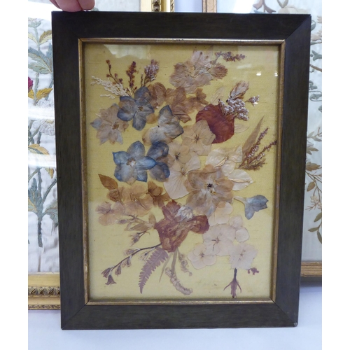 20 - Two early 20thC embroidered silk floral pictures  8