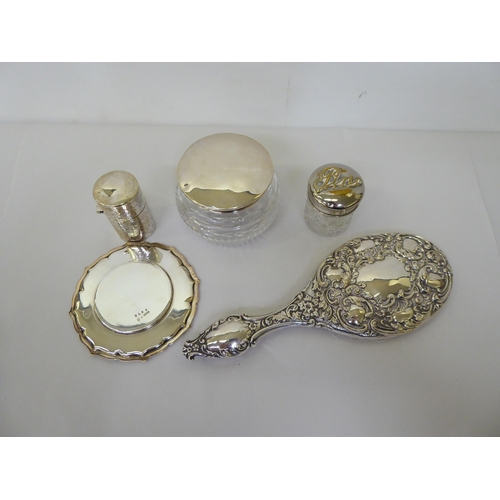 23 - Silver, white metal and silver plated items: to include dressing table items  mixed marks