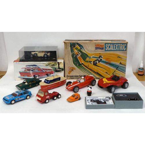 281 - Toys: to include a Chinese tinplate Mystery Action bus  boxed