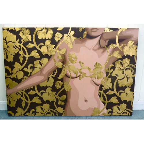 310 - Simon Claridge - a nude amongst foliage  Limited Edition 68/95 print on canvas  bears a si... 