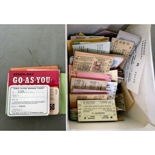 313 - Transport related ephemera: to include ticket stubs from the 1950s and later