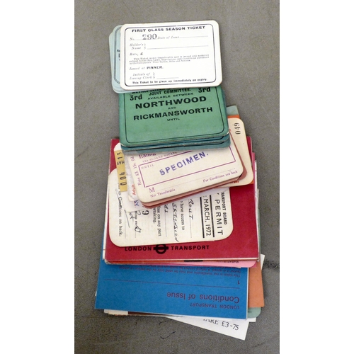 313 - Transport related ephemera: to include ticket stubs from the 1950s and later