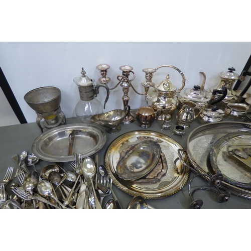 32 - Silver plated tableware: to include a Victorian style, four piece demi-reeded tea set