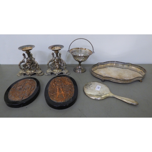 323 - 20thC metalware: to include a pair of Continental style silver plated comport stands  7