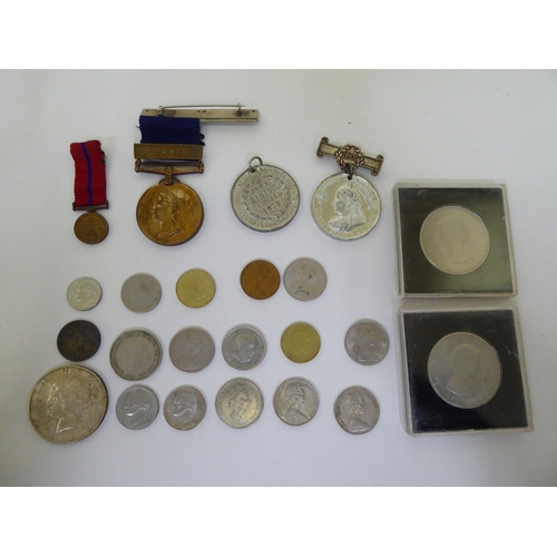 33 - Uncollated coins, medals and banknotes: to include American and British pre-decimal examples