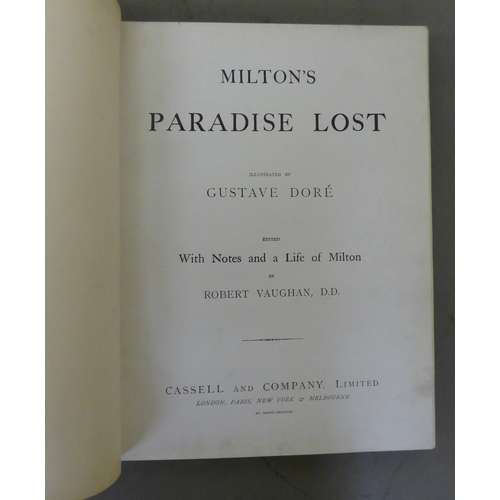 347 - Books: 'Miltons Paradise Lost' illustrated by Gustave Dore, edited with notes; and 'A Life of Milton... 