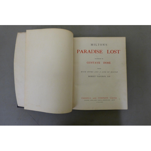 347 - Books: 'Miltons Paradise Lost' illustrated by Gustave Dore, edited with notes; and 'A Life of Milton... 